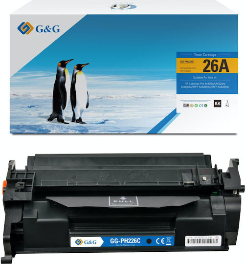 Premium Toner G&g 3.1k Hp 26a Schwarzer Cf226a Hp26a