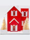 Weihnachts- Beleuchtete Dekorative Darstellung Rot mit Batterie 20x20x10cm