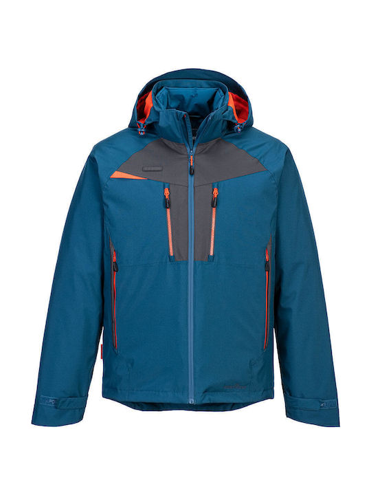 Portwest Pro Work Jackets Reflective with Removable Lining and Hood Blue