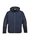 Portwest Μπουφάν Εργασίας Softshell με Επένδυση Fleece και Αποσπώμενη Κουκούλα Μπλε