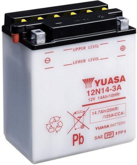 Yuasa Motorradbatterie 128A mit Kapazität 14Ah