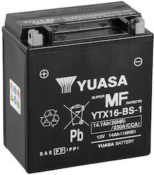 Yuasa Motorradbatterie YTX16-BS 230A mit Kapazität 14Ah