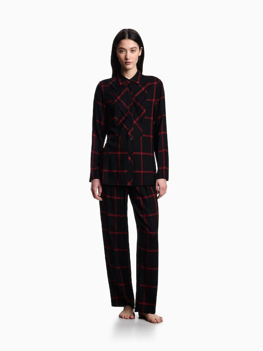 Emporio Armani Winter Damen Pyjama-Set Black