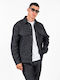Long Sleeve Overshirt in Slim Fit Black