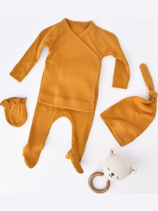 Baby Cosy Παιδικό Σετ με Κολάν Κίτρινο 4τμχ