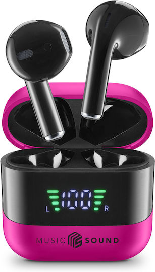 Cellular Line Spark Earbud Bluetooth Handsfree Ακουστικά με Θήκη Φόρτισης Ροζ
