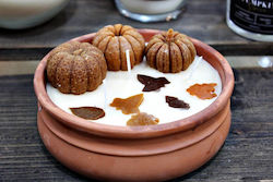 Clay 14x5cm Composition Pumpkins-Leaves Pumpkin Spice Scent