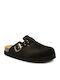 Benny Anatomical Leather Women's Slippers Black