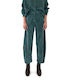 Women's Fabric Trousers with Elastic Loose Fit Green