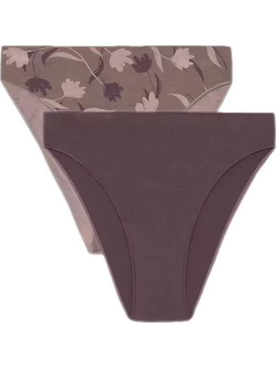 Minerva Fimelle Women's Slip 2Pack Purple