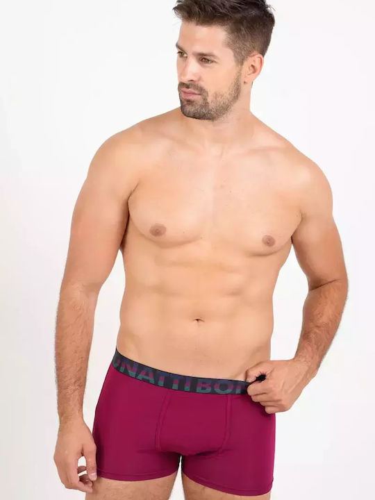 Men's Boxer Burgundy with Patterns