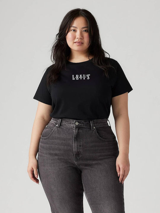 Levi's The Perfect Graphic Damen T-Shirt Schwarz