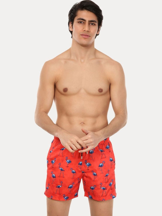 Costume De Baie Bărbați Pantaloni Scurți Flamingo Roșu