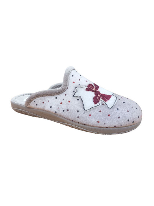 Adam's Shoes Χειμερινές Γυναικείες Παντόφλες Μπεζ