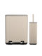 Estia Metallic Toilet Brush and Basket Set Soft Close 6lt Brown