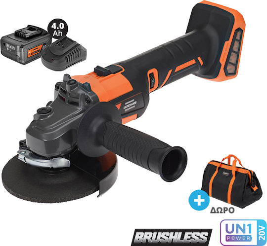 Krausmann U87520-14SB Grinder 125mm Battery Brushless with Speed Control 1x4Ah