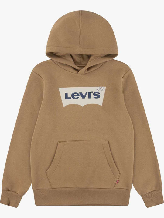 Levi's Παιδικό Φούτερ με Κουκούλα Καφέ Batwing ...