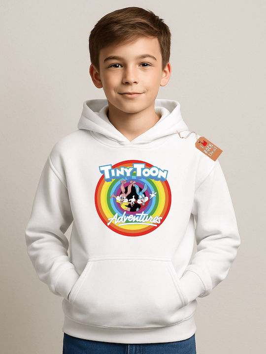 Παιδικό Φούτερ με Κουκούλα Άσπρο Tiny Toons