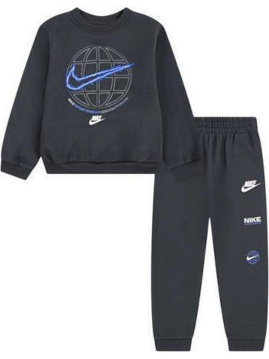 grey and blue nike sweatsuit