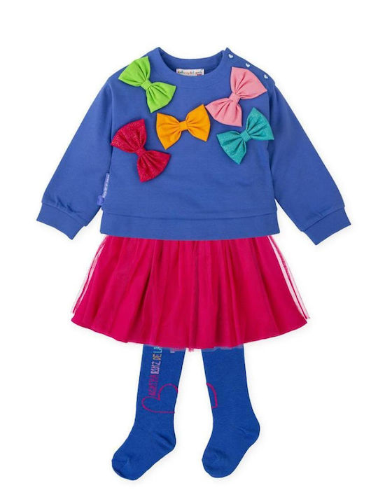 Kinder-Set mit Rock Winter 2Stück Blau