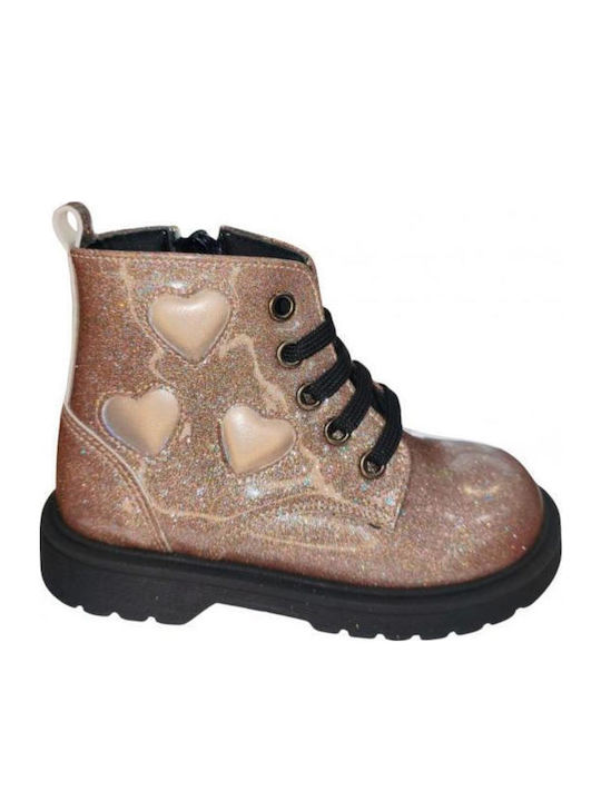 Kids Boots with Zipper Beige