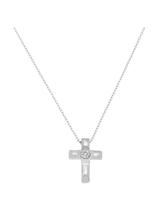Sorelly Weißgold Kreuz 14K mit Kette