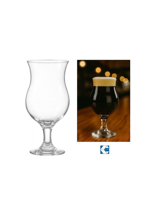 Galifas Set Gläser Bier, μπίρας aus Glas 442ml 6Stück