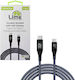 Lime Braided LED USB 2.0 Cable USB-C Male - USB-C 120W PD Green 1.2m