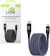 Lime Magnetic Braided LED USB 2.0 Cable USB-C Male - USB-C 120W PD Green 1.2m