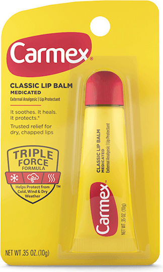 Carmex Classic Медицински Балсам За Устни За Сухи Устни Защитa От Студ 10 Г