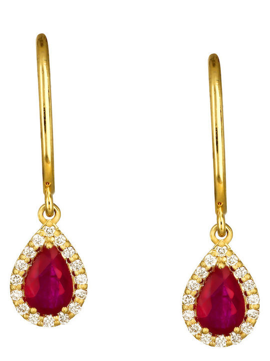 Ohrringe aus Gold 18K mit Diamant