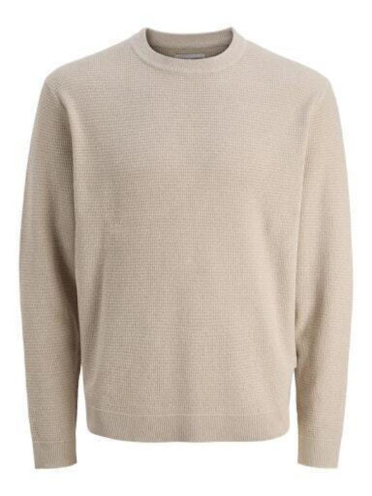 Jack & Jones Crew Neck Langarm-Pullover Taupe Sand