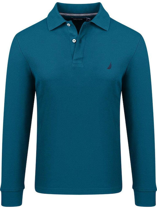 Polo Long Sleeve Blouse Petrol Blue