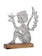 Fylliana Christmas Decorative Aluminum Cherub Wooden Base Fylianna Fl1723 Silver Colour 14x5x18cm