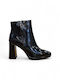 Stiefeletten Damen aus Lackleder Schwarz