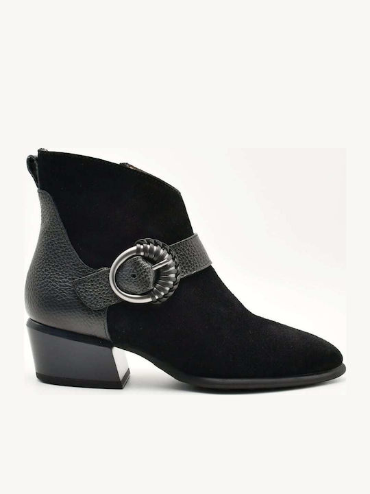 Wildleder Stiefeletten Damen Schwarz