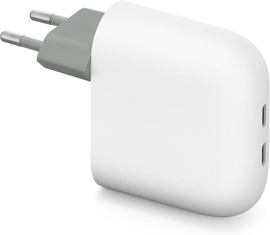 Google Φορτιστής Χωρίς Καλώδιο με 2 Θύρες USB-C 67W Power Delivery Λευκός (Pixel Flex)