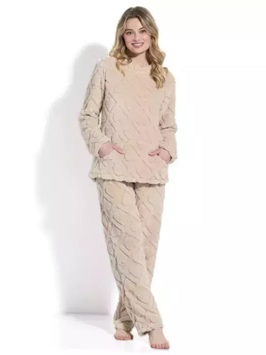 Jeannette Lingerie Set Pijamale pentru Femei Beige