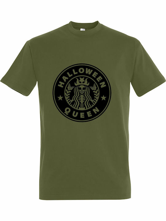 T-shirt Унисекс Halloween Queen Светло Каки