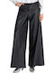 Damen Hochbund Pantaloons in Breit Bein Stil Schwarz