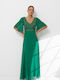 Summer Maxi Dress for Wedding / Christening Green