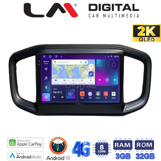 LM Digital Car Audio System for Fiat Strada 2021 (Bluetooth/USB/WiFi/GPS/Apple-Carplay/Android-Auto)