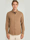 Long-sleeved Cotton Shirt Brown