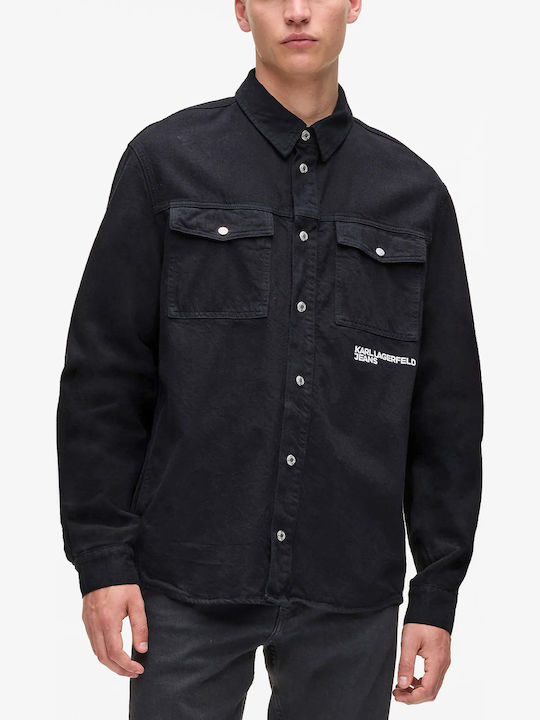 Overshirt Long-sleeved Cotton Shirt Black
