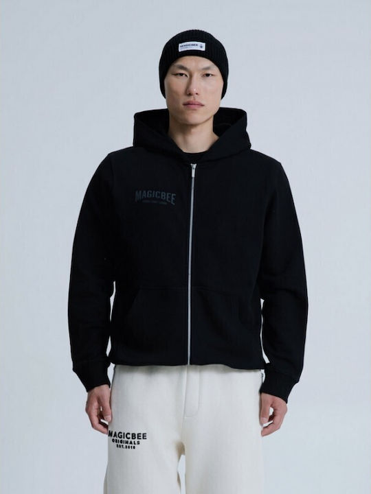 Black Hooded Cardigan