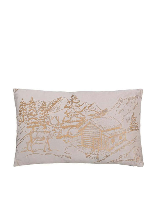Fylliana Коледна Декоративна Възглавница Продълговато Бежов 30x50cm