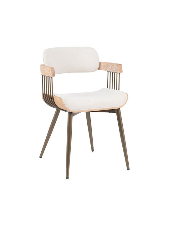 Cameo Dining Room Metallic Chair Bronze-white-wash-beige 53x49.5x75.5cm