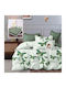 Pucioasa Set Husă de Pilotă Bumbac Dublă cu 4 Fețe de Pernă & 1 Cearsaf 200x220 Verde