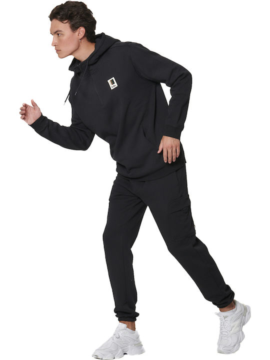Body Action Cargo Sweatpants with Elastic Black