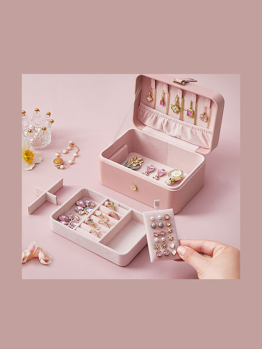Songmics Travel Jewellery Box with Faux Leather...